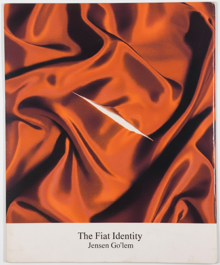 The Fiat Identity book cover, a philosophical analysis of self-worth and the attention economy